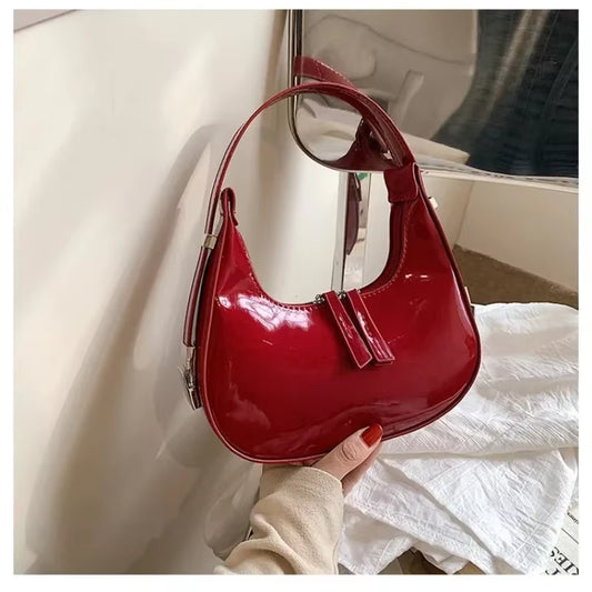 2024 New Moon Bags PU Leather Armpit Shoulder Purse Vintage Small Shoulder Bag for Women Girls Summer Handbag Luxury Shopper Bag