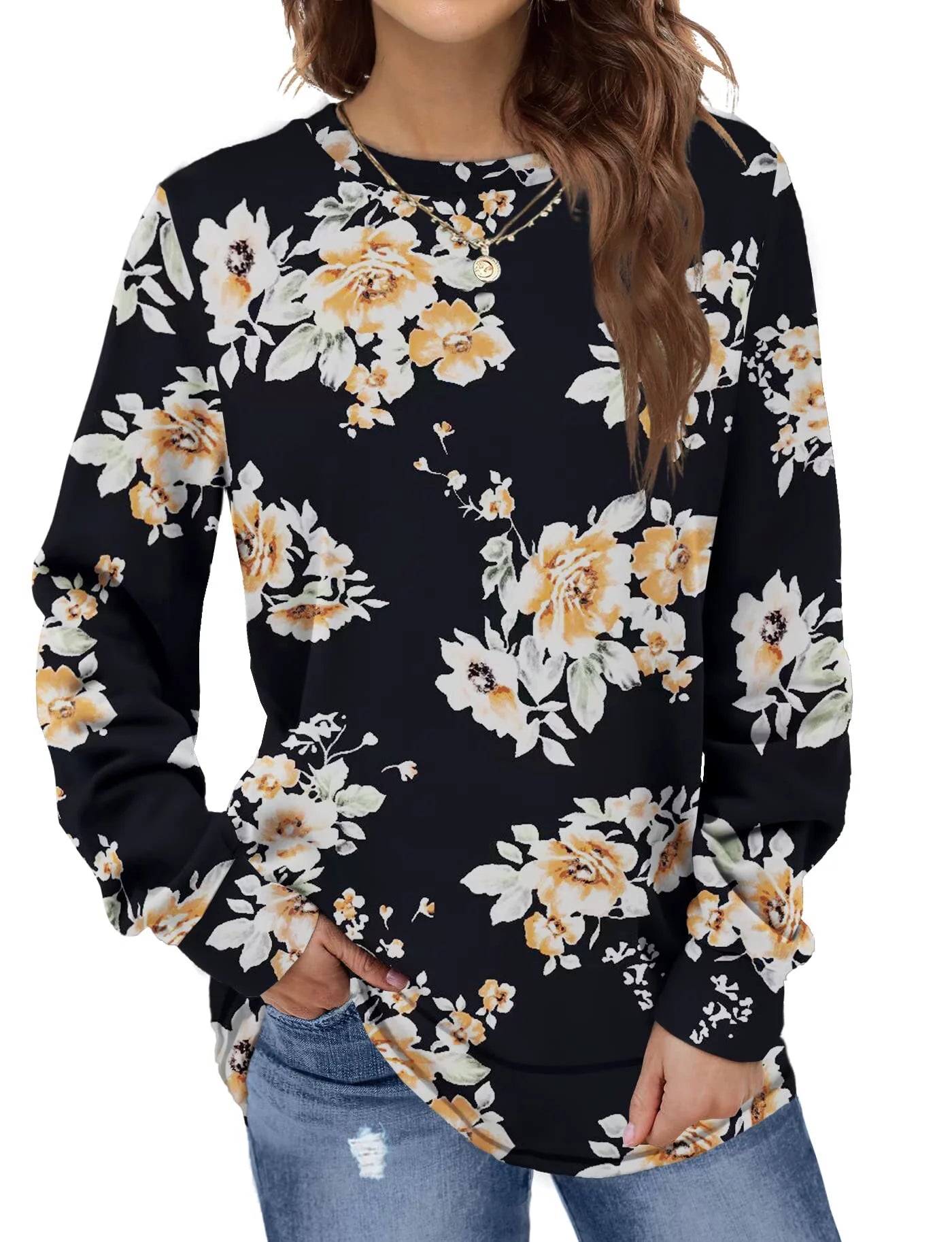 Sweatshirts for Women Crewneck Casual Long Sleeve Shirts Tunic Tops