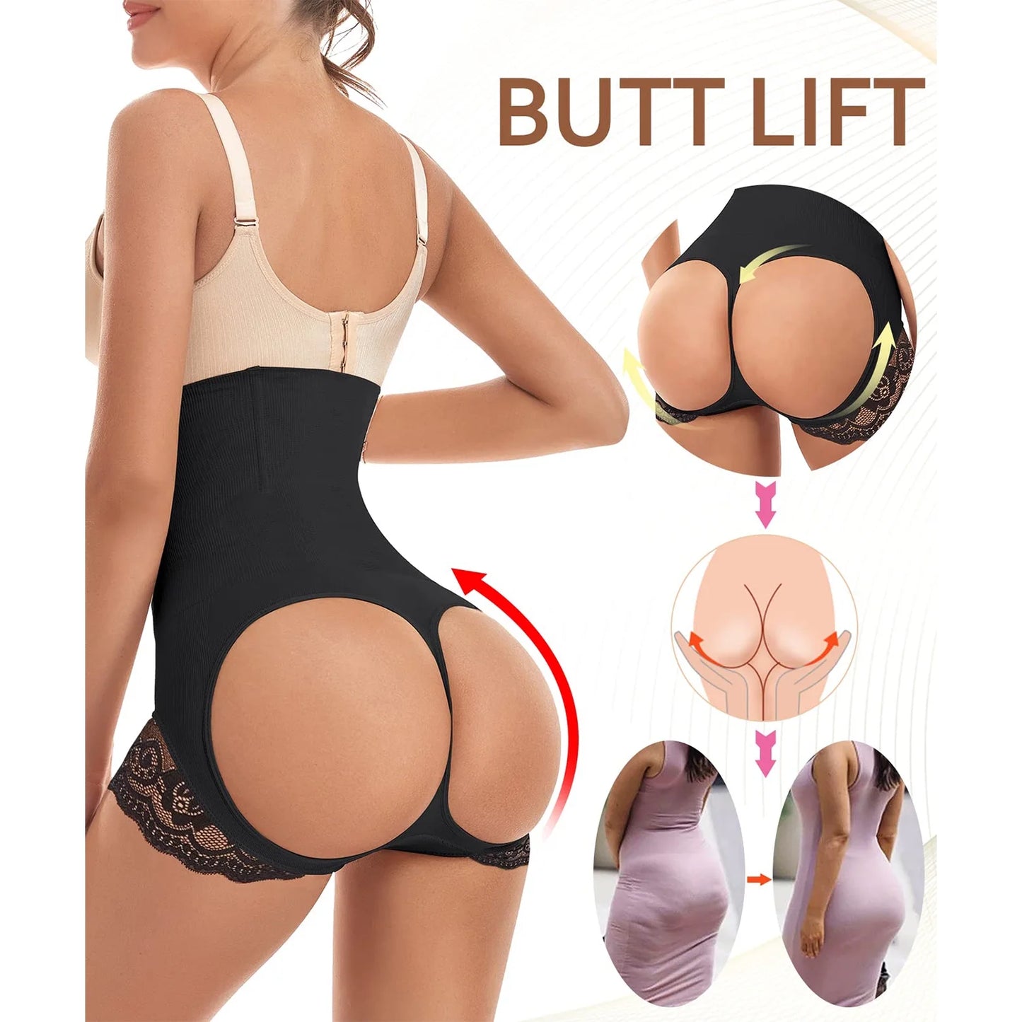 Butt Lifting Shapewear for Women Tummy Control Butt Lifter Panties Booty Lifter Shapewear Bigger Butt Lift Waist Shaper