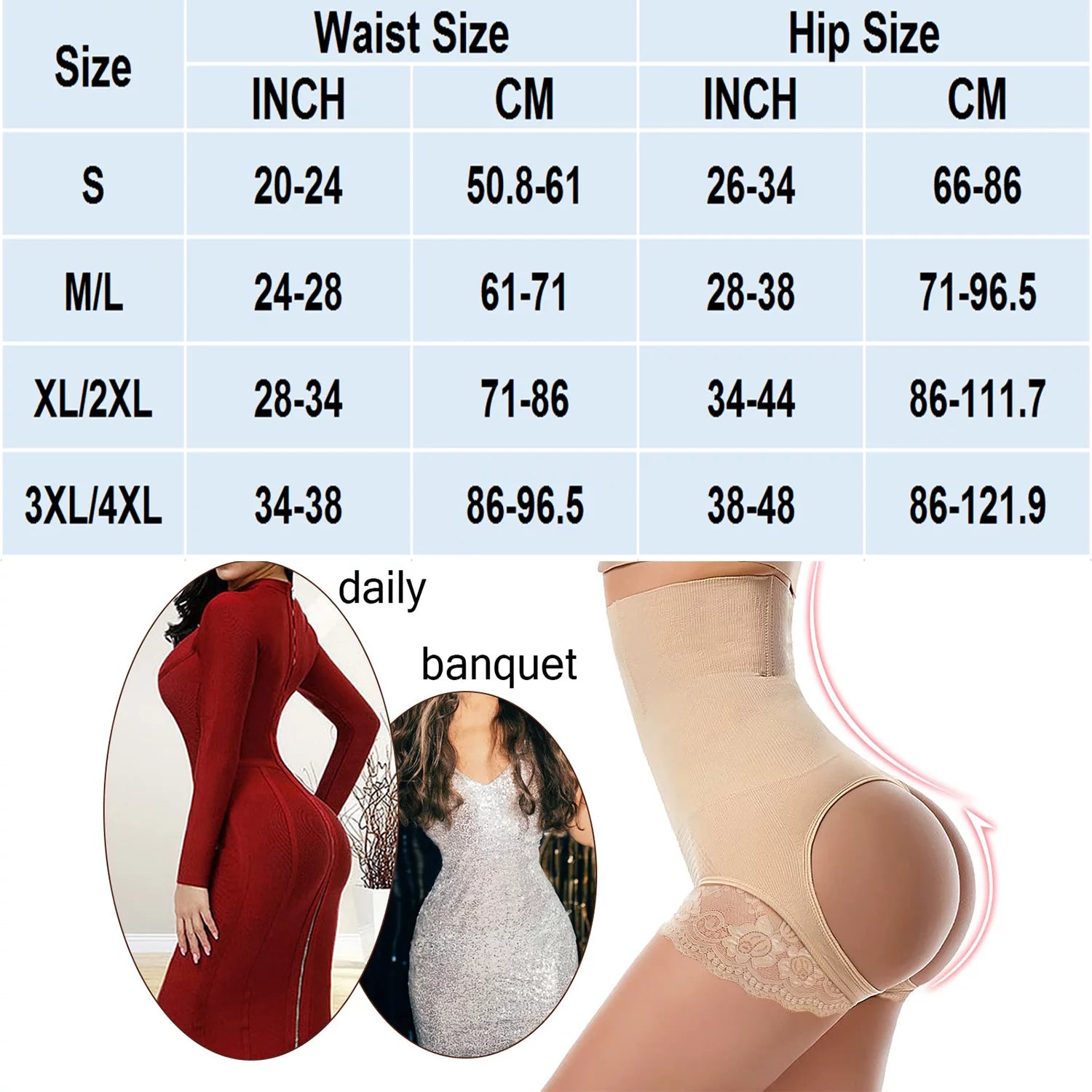 Butt Lifting Shapewear for Women Tummy Control Butt Lifter Panties Booty Lifter Shapewear Bigger Butt Lift Waist Shaper